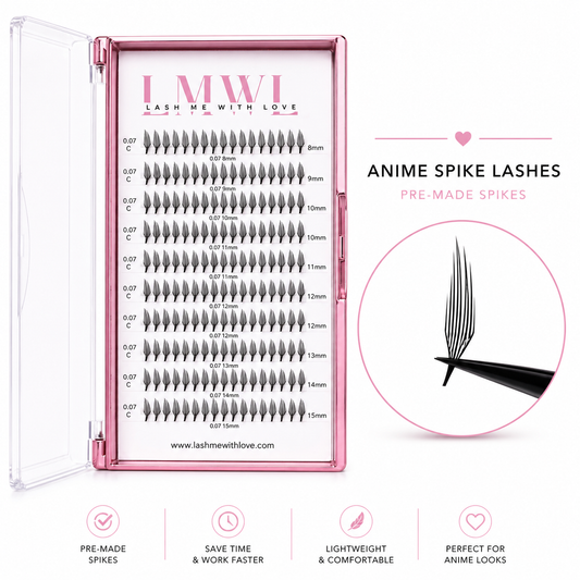 Anime Spike Lash Tray – Wispy Manga Effect (0.07  8–15mm Mix)